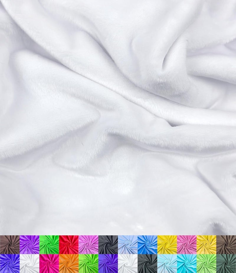 Barcelonetta | Minky Fabric | Plush, Super Soft, Cuddle | Solid Minky | by The Yard | 60" Wide | Baby Blanket, Change Station Cover, Pillow, Scarf, Beanie (White, 1 Yard) - Image 1